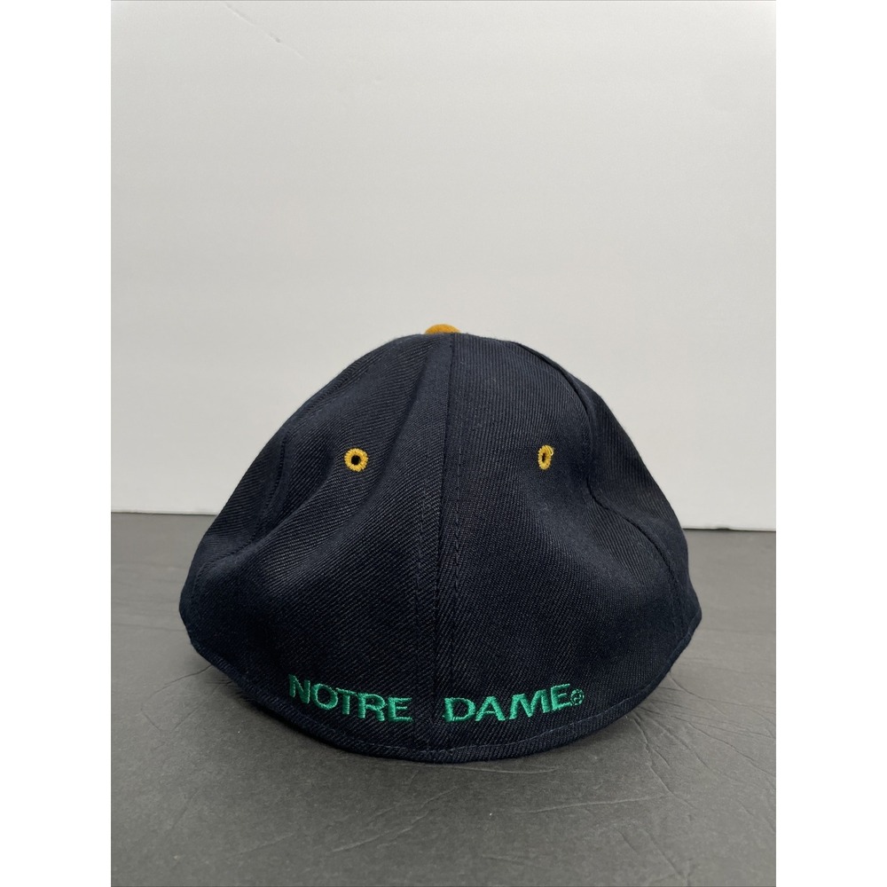 Vintage Notre Dame Fighting Irish Hat Cap Fitted 7 1/4 Mens NCAA College Blue - Picture 3 of 8